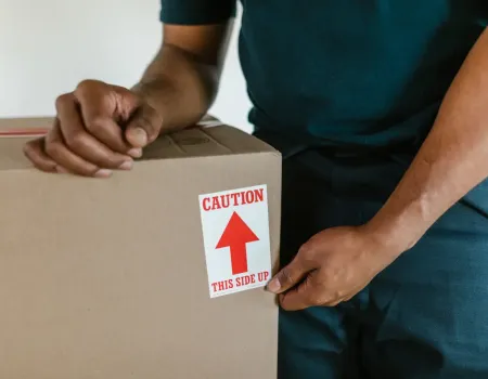 Caution sticker for boxes